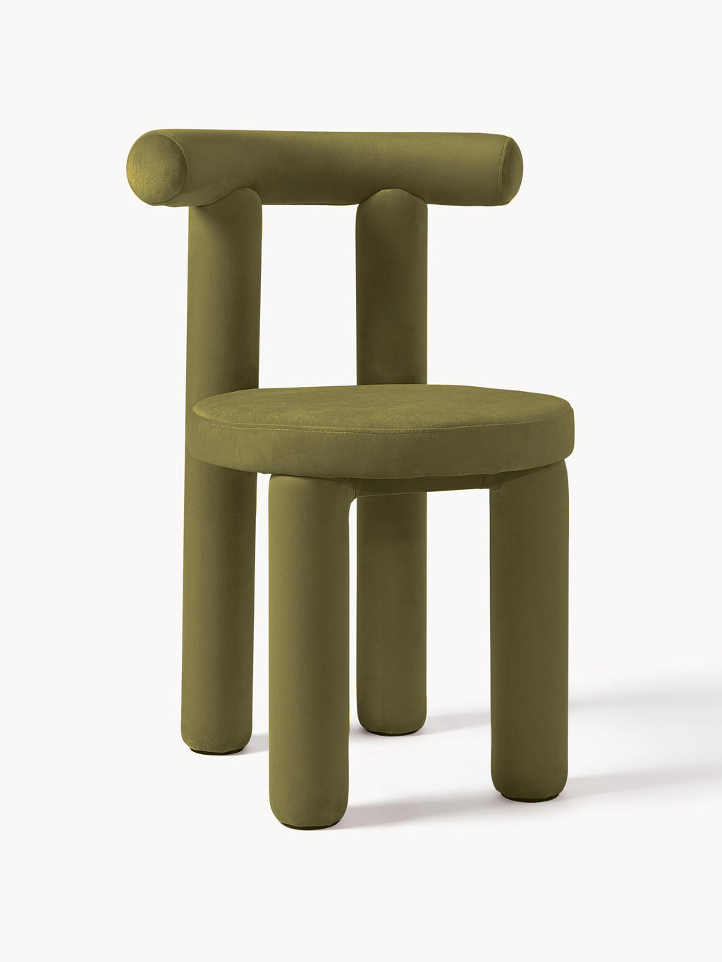 Chaise rembourrée en velours Calan, larg. 55 x prof. 52 cm