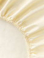Drap-housse en percale de coton pour sommier tapissier Elsie, larg. 90 x long. 200 cm, haut. 35 cm
