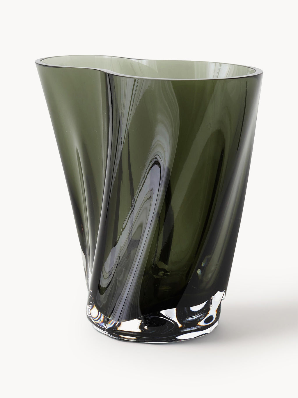 Vase soufflé bouche Alvar Aalto, haut. 25 cm, larg. 17 x haut. 25 cm