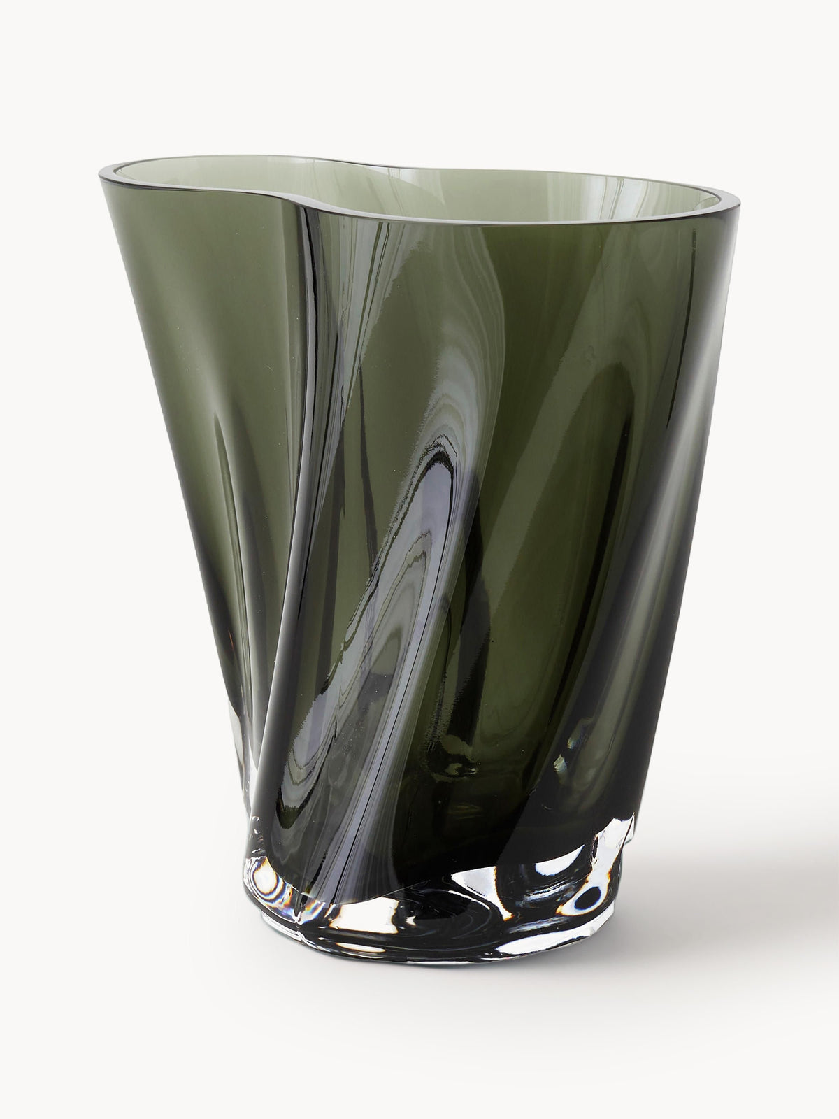 Vase soufflé bouche Alvar Aalto, haut. 25 cm, larg. 17 x haut. 25 cm