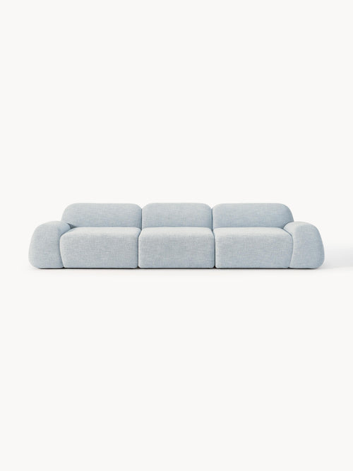 Canapé modulable 4 places en bouclette Wolke, larg. 343 x prof. 118 cm