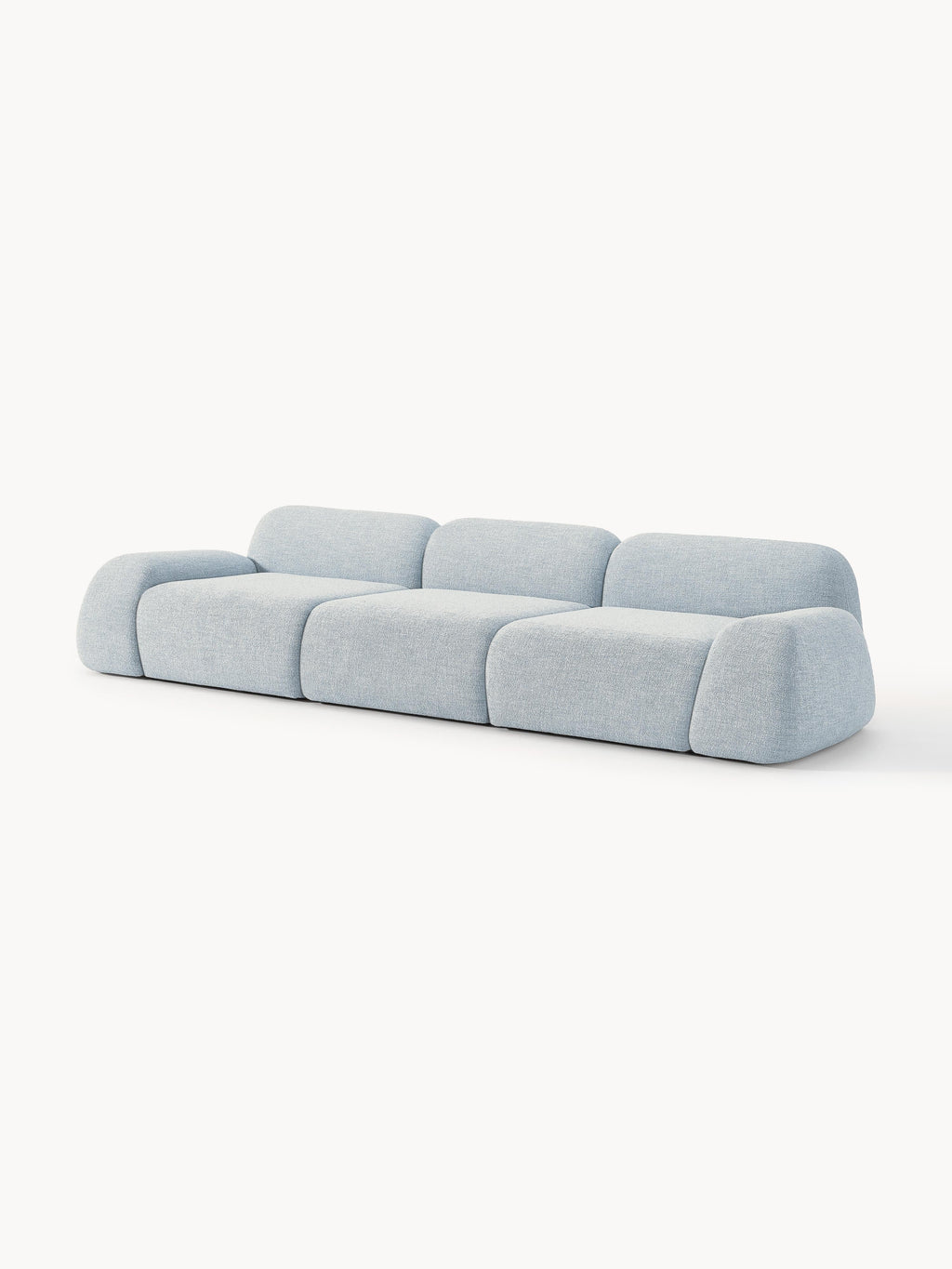 Canapé modulable 4 places en bouclette Wolke, larg. 343 x prof. 118 cm