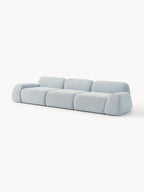 Canapé modulable 4 places en bouclette Wolke, larg. 343 x prof. 118 cm