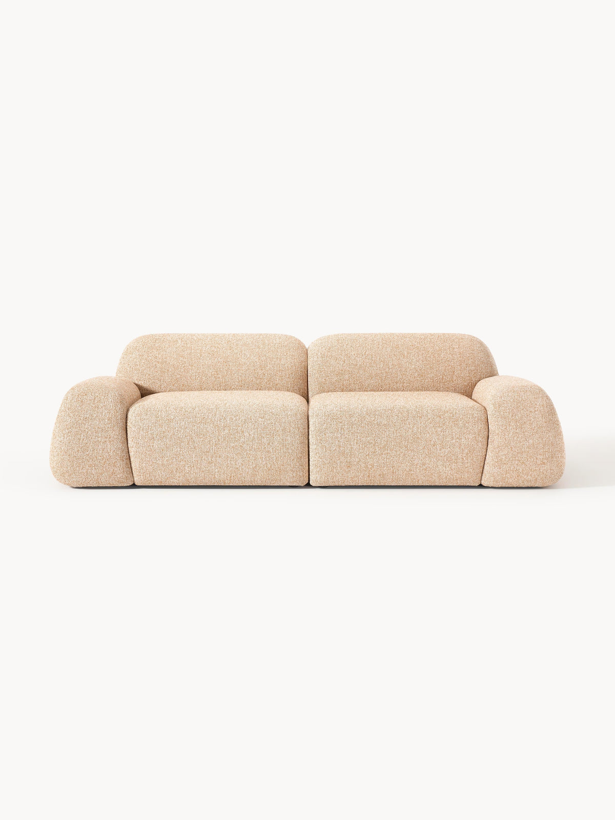 Canapé modulable 3 places en bouclette Wolke, larg. 256 x prof. 118 cm