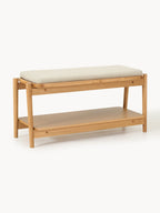 Banc avec rangement en chêne Confetti, larg. 80 x haut. 52 cm